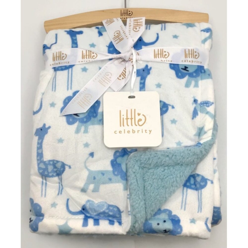 Little Celebrity Safari Baby Blanket Security Boys Lovey Lion Elephant Animals